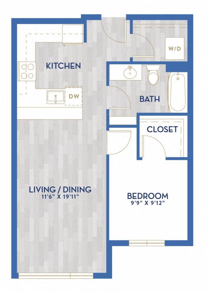 C4 - One Bedroom floor plan